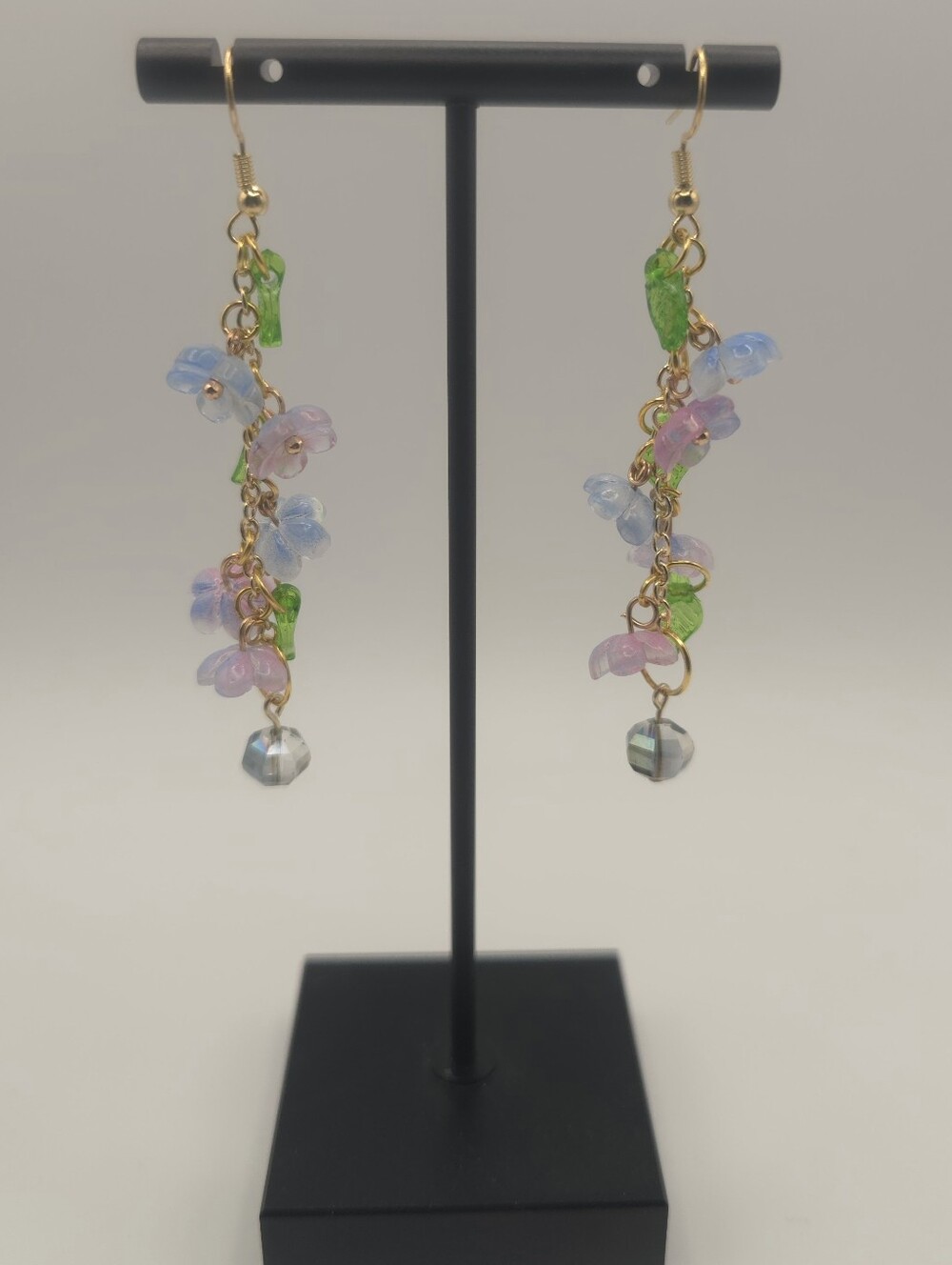 Hand Crafted Delicate Pastel Flower Dangle Earrings